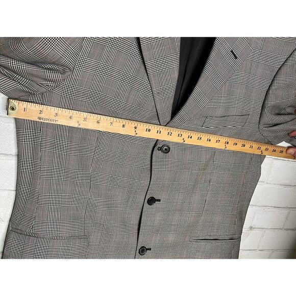 Brooks Brothers 346 Big & Tall 44L 100% WOOL Gray PLAID 3 Button Blazer Jacket - Picture 9 of 12
